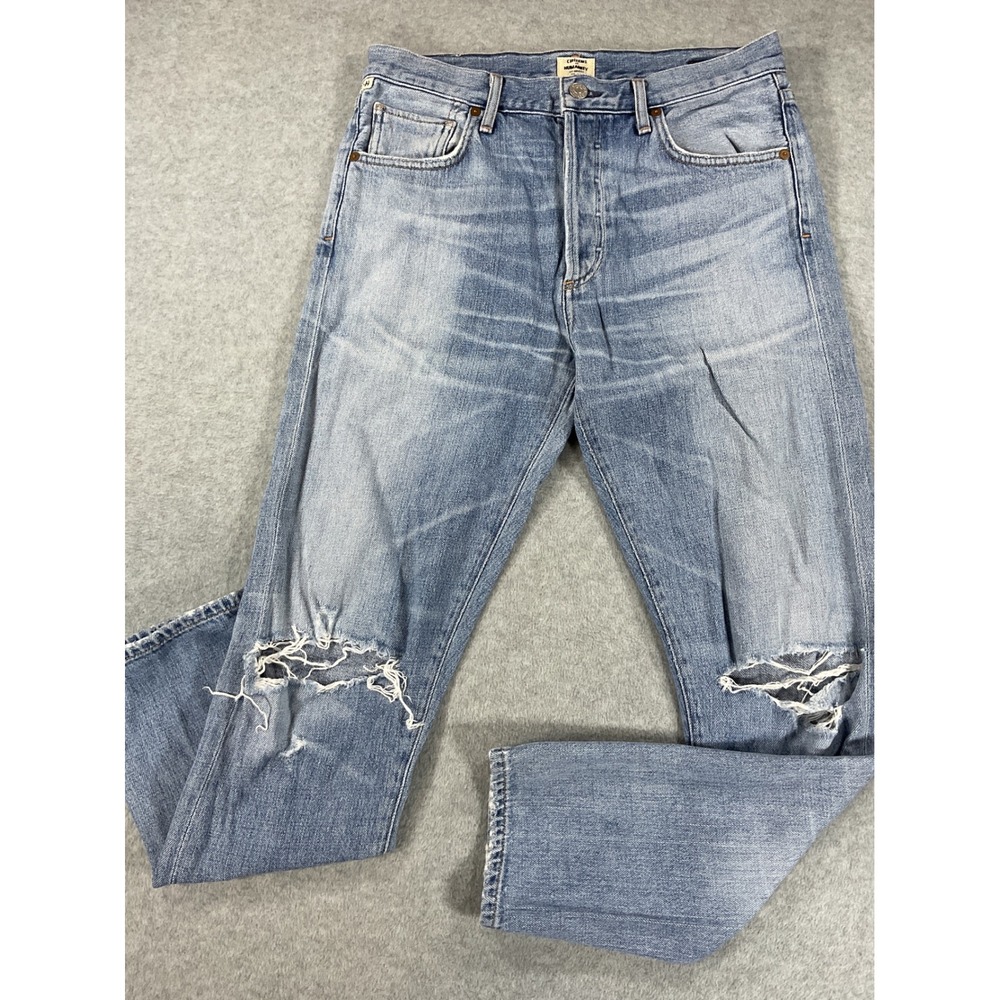 Citizens of Humanity Liya High Rise Classic Fit Crop Distressed Jeans 27 2676
